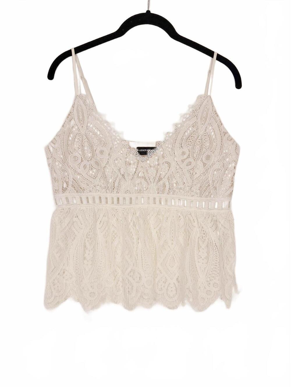 Generation Love Bronson Lace Cami Tank Top‎ White Women's Size Small